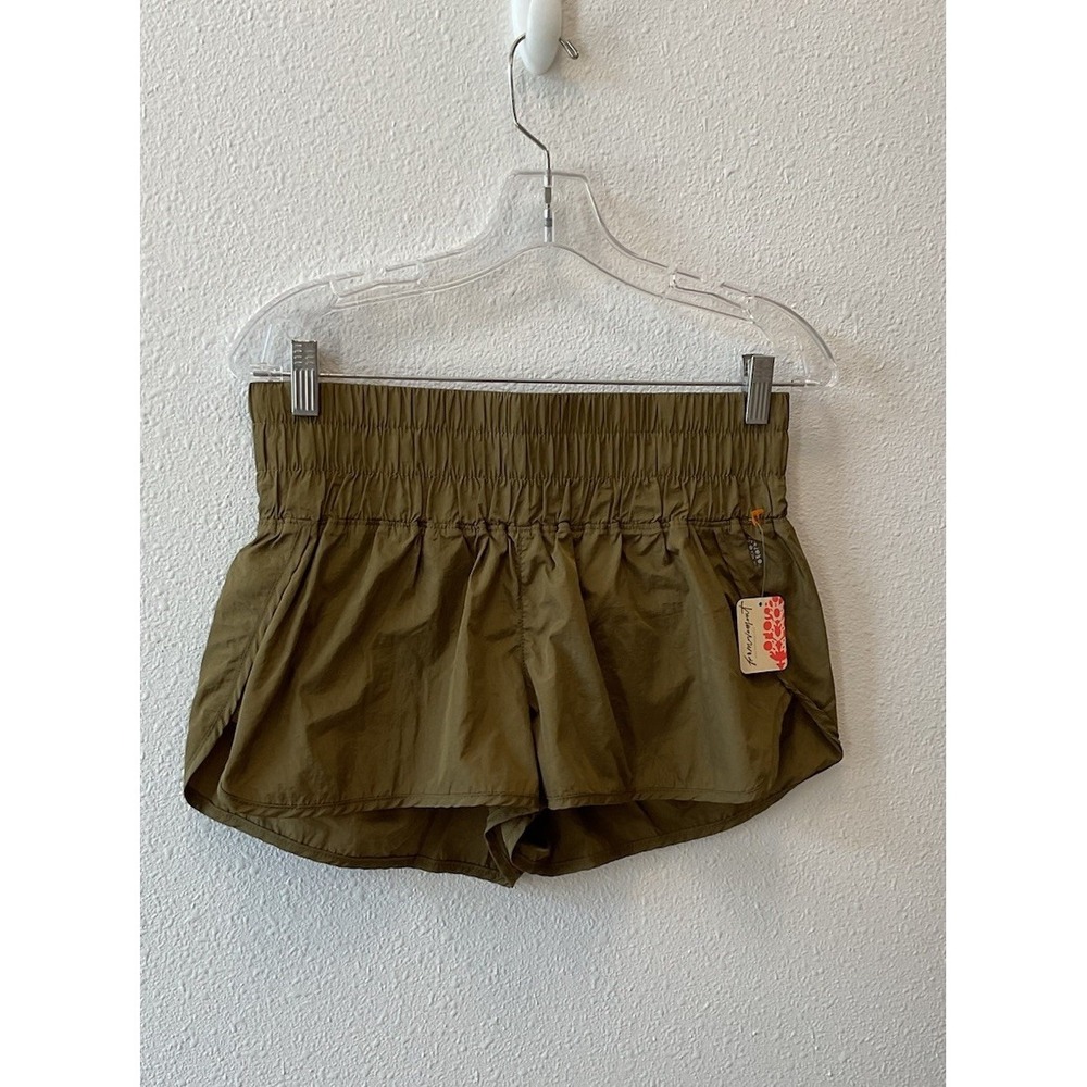 Free People FP Movement The Way Home Shorts Olive Green Workout Beach Medium NWT